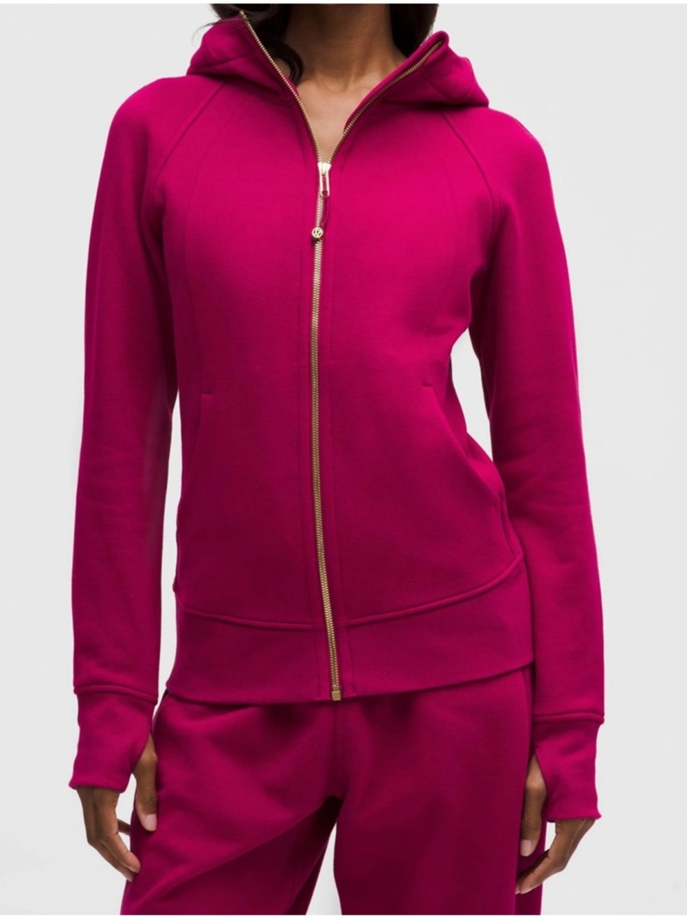 NWT Lululemon Scuba Hoodie Full Zip Berry Rumble / Gold – Size 8